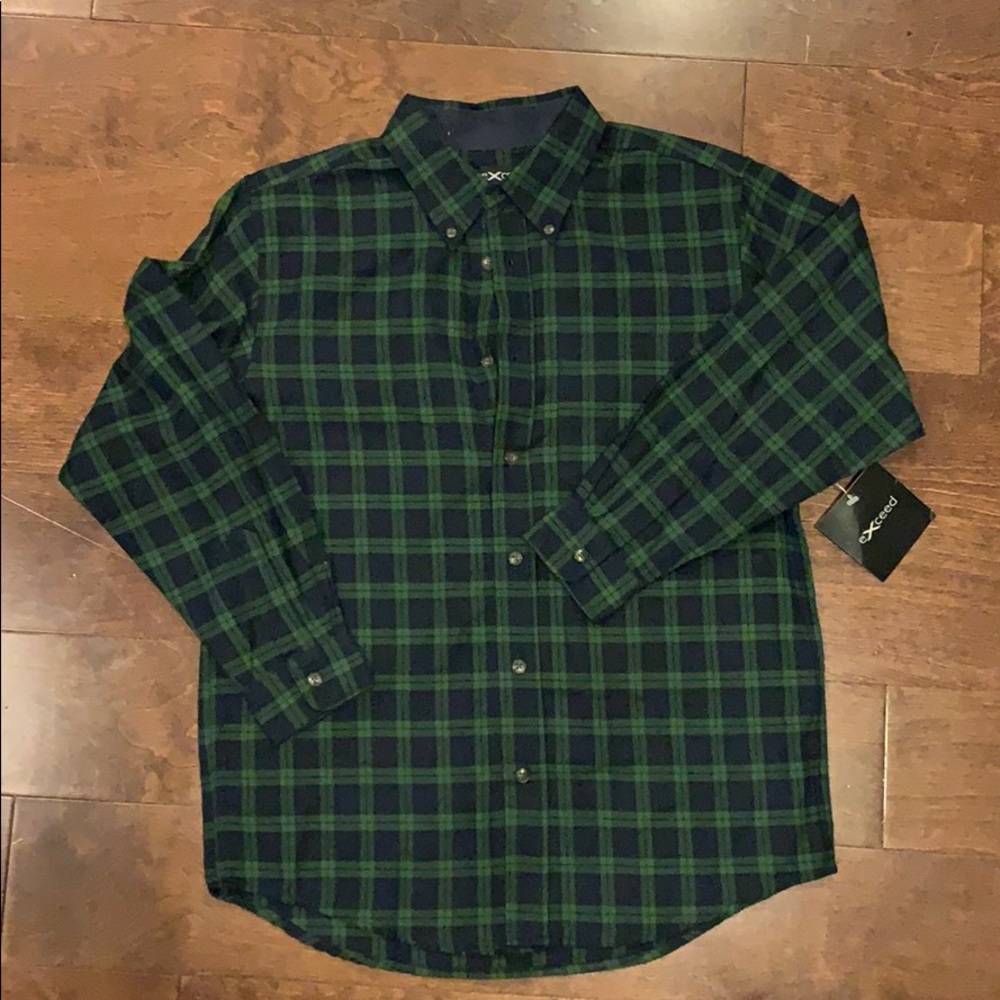 Boys cotton button up plaid